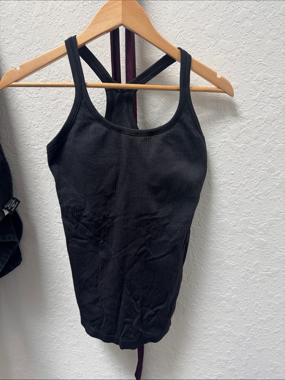 Lululemon Black Ribbed Scoop Neck Tank Top